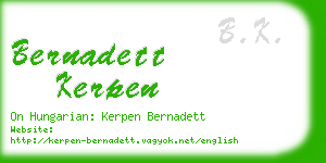 bernadett kerpen business card